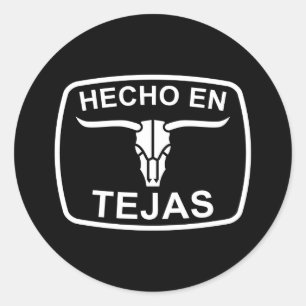 Redonda Hecho en Texas Pegatina