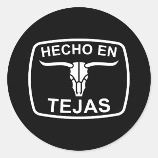 Redonda Hecho en Texas Pegatina