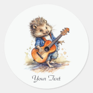 Redonda Hedgehog Guitar Pegatina