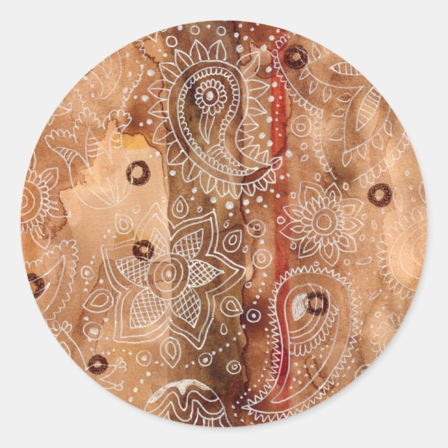 Redonda Henna Pegatina (Anverso)