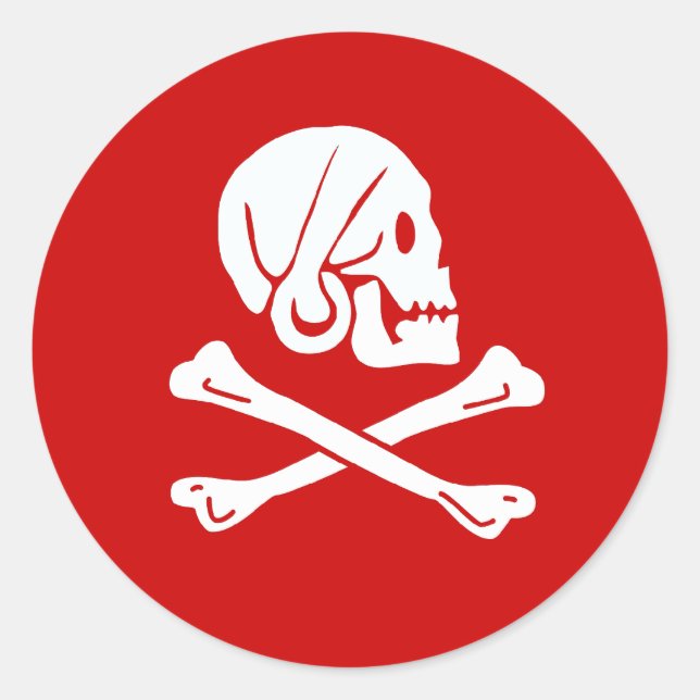 Redonda Henry Every pegatina (rojo) (Anverso)