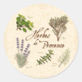 Redonda Herbes de Provence Round Pegatina