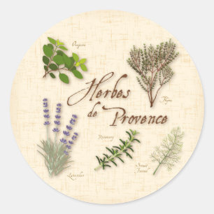 Redonda Herbes de Provence Round Pegatina