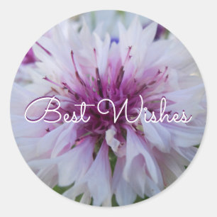 Redonda Hermosa flor. Pegatina redondo clásico