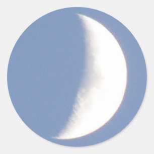 Redonda Hermosa luna creciente Waxing en Pegatina diurno