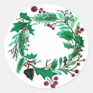 Redonda Hermoso mistletoe wreath Pegatina