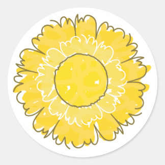 Redonda Hermoso Pegatina Blossom - Amarillo