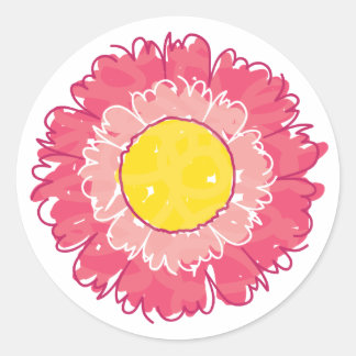 Redonda Hermoso Pegatina Blossom - Rosa