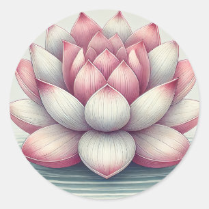 Redonda Hermoso Pegatina de diseño de Lotus