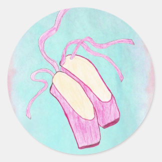 Redonda Hermoso Pegatina de zapatos de ballet