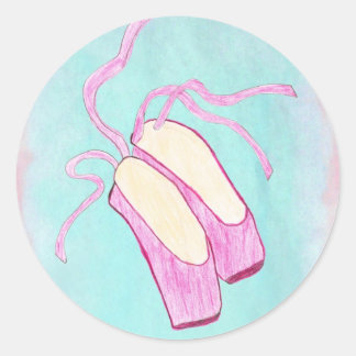 Redonda Hermoso Pegatina de zapatos de ballet