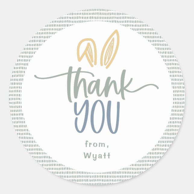 Redonda Hermosos Oídos Gracias Pegatina Redondo Clásico (Anverso)