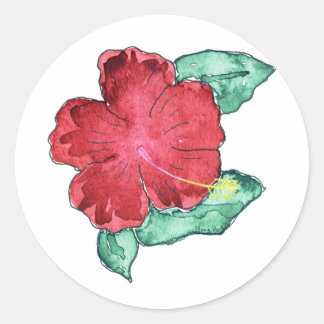 Redonda Hibiscus Pegatina