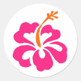 Redonda Hibiscus Pegatina