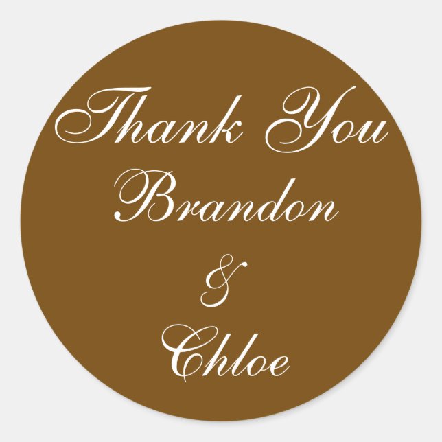 Redonda Hielo blanco con chocolate Gracias Pegatina (Anverso)