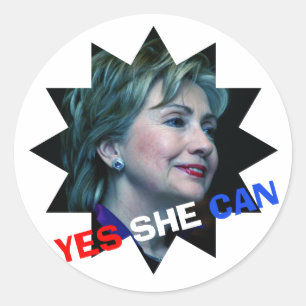 Redonda Hillary Clinton 2016 - Sí Puede - Pegatina