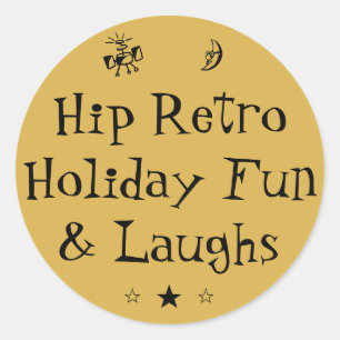 Redonda Hip Retro Pegatina de RoseWrites