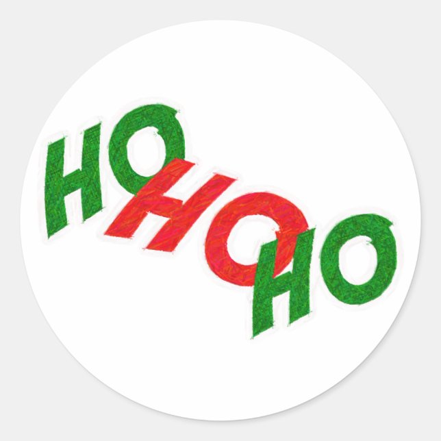 Redonda Ho Ho Ho pegatina (Anverso)