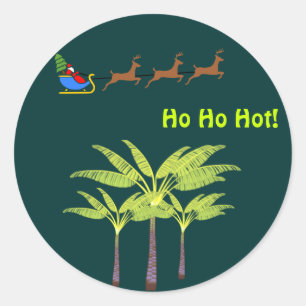 Redonda Ho Ho Hot Santa Pegatina