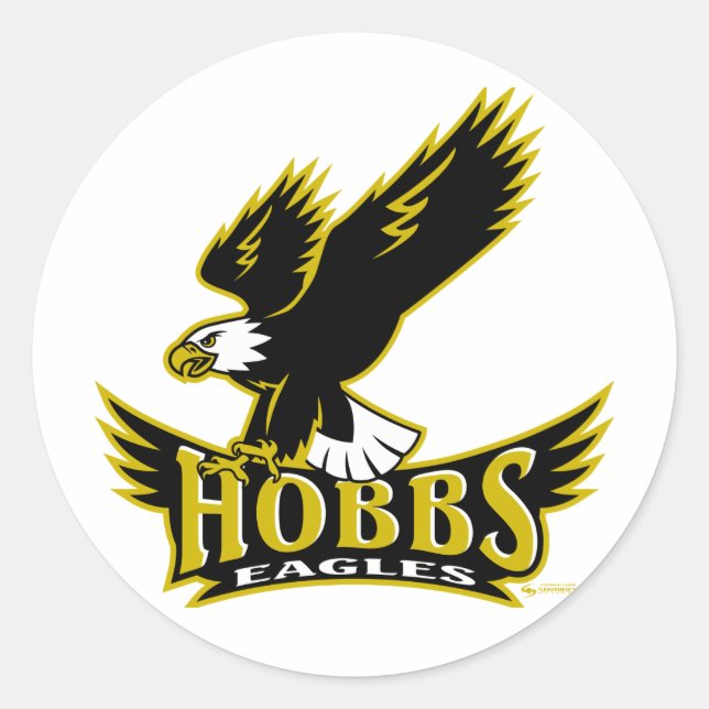 Redonda Hobbs Eagles Pegatina (Anverso)
