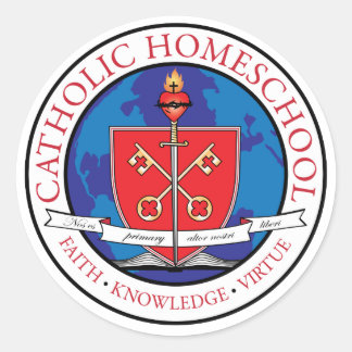 Redonda Hoja de Pegatina de Escudo de escuela primaria cat