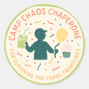 Redonda Hoja de Pegatina de la insignia de Camp Chaos Chap