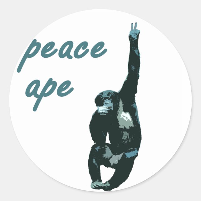 Redonda Hoja de Pegatina de Lapel de Ape de Paz (Anverso)