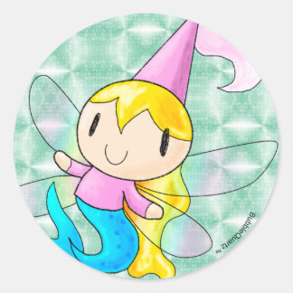 Redonda Hoja de Pegatina de Mermaid Fairy Princess