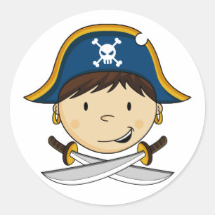 Redonda Hoja de Pegatina del capitán del pirata