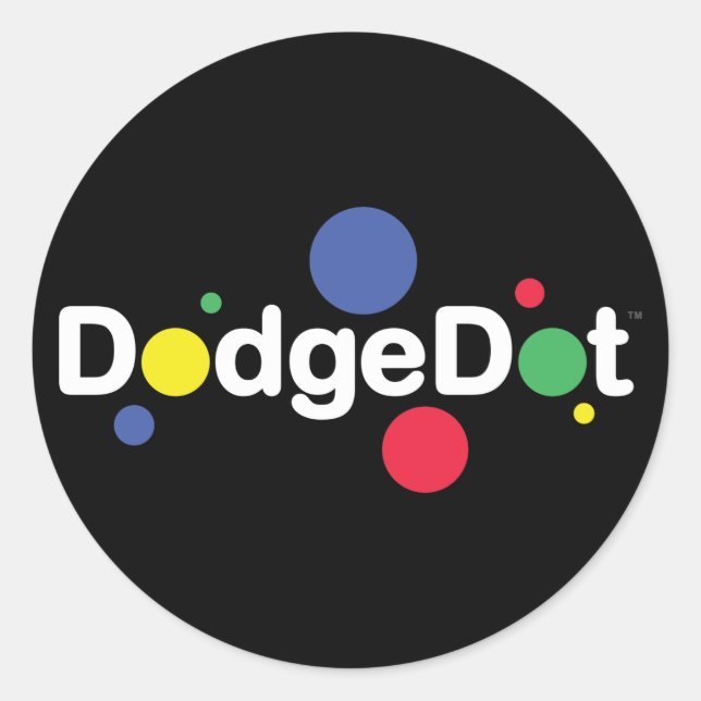 Redonda Hoja de Pegatina del logotipo de DodgeDot (Anverso)