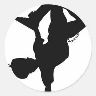 Redonda Hoja del pegatina de la silueta del bailarín de l