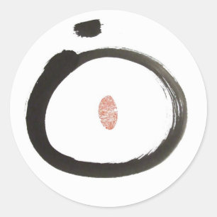 Redonda Hoja del pegatina del círculo del zen