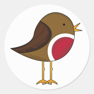 Redonda Hoja linda del pegatina del petirrojo