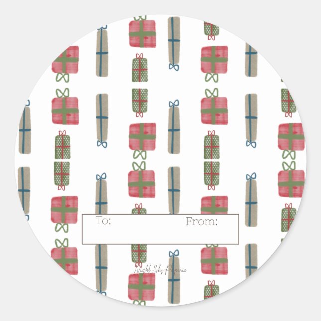 Redonda Hoja Pegatina de la presentación de vacaciones - 2 (Anverso)