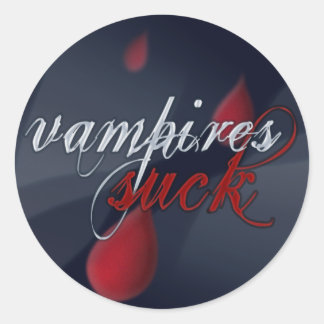 Redonda Hoja pegatina "Vampires Suck"