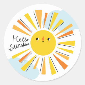 Redonda Hola Sunshine Baby Shower Classic Round Pegatina