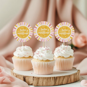 Redonda Hola Sunshine Boho Baby Shower Pegatina