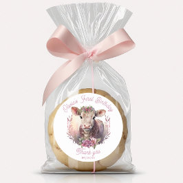 Redonda Holy Cow First Birday Gracias Pegatina