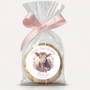 Redonda Holy Cow First Birday Gracias Pegatina