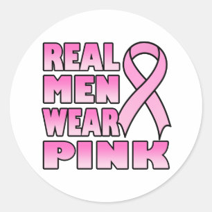 Redonda hombres de verdad llevan Pegatina rosa