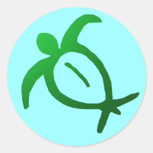 Redonda Honu Petroglyph hawaiano - Pegatina