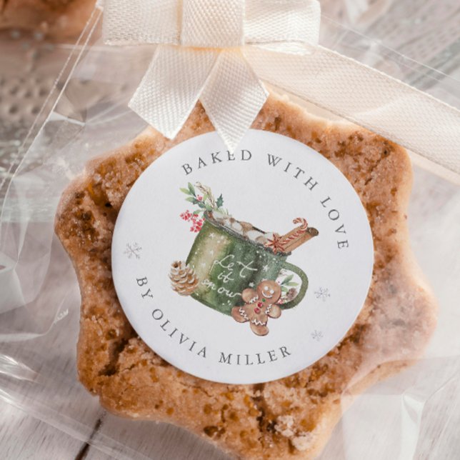 Redonda Horneado Con Navidades De Amor Pegatina De Cacao C (Subido por el creador)