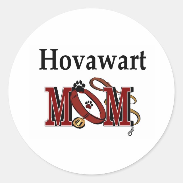 Redonda Hovawart Mom Pegatina (Anverso)