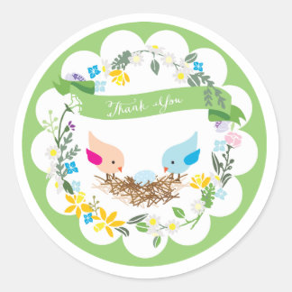 Redonda Huevo azul pequeño | Pegatina Baby Shower Favor