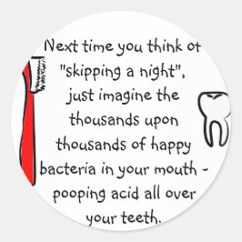 Redonda Humor dental divertido - pegatina redondo
