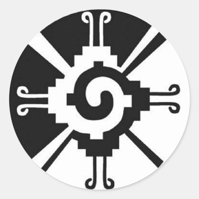 Redonda Hunab Ku - Mariposa galáctica maya - Pegatina (Anverso)