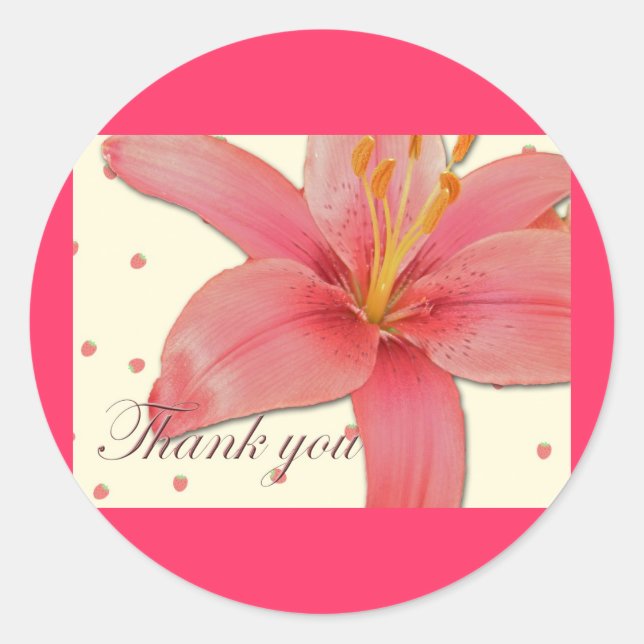 Redonda Hybrid Lilies Gracias Pegatina (Anverso)