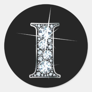 Redonda "I" Diamond Bling Pegatina