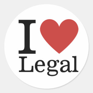 Redonda I ❤️ Love Legal - Legal Department PEGATINA