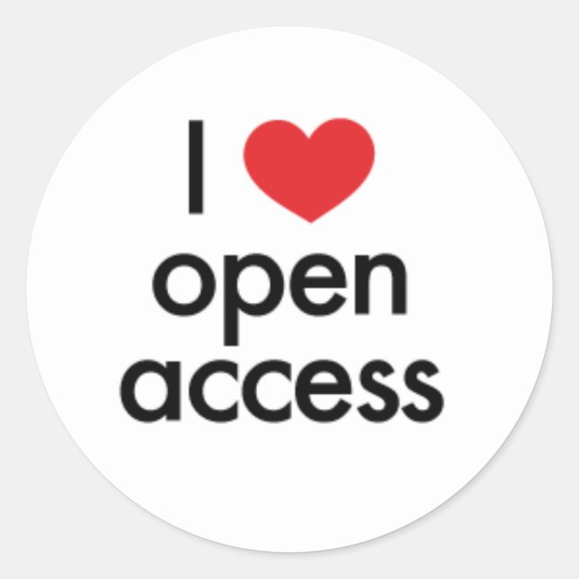 Redonda I luv OA Pegatina (Anverso)